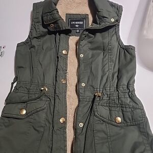 Snobbish Olive Green Vest with Gold Accents